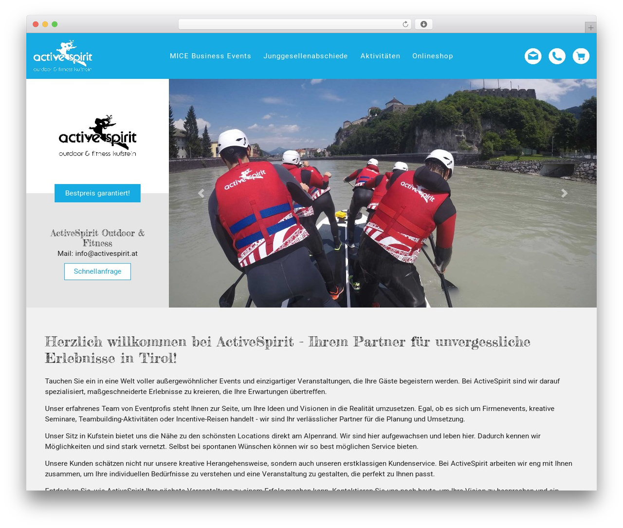 Understrap gym WordPress theme - activespirit.at