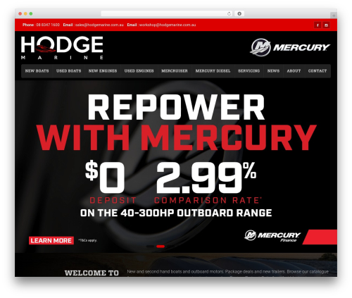 WordPress website theme Default Responsive Boat Deck - hodgemarine.com.au