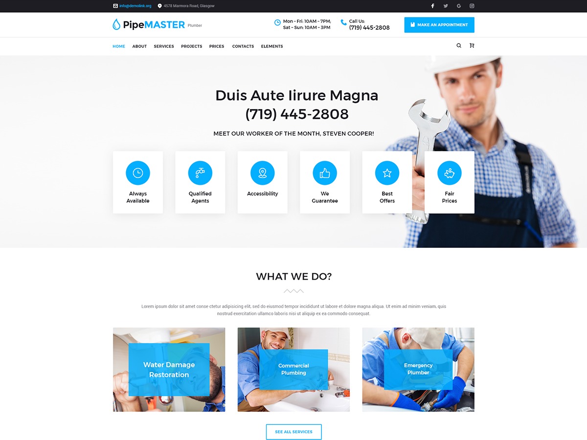 Pipemaster WordPress theme by Jetimpex