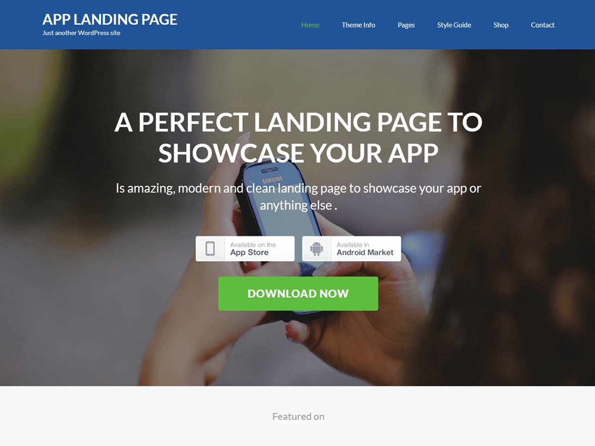 App Landing Page landing page template WordPress