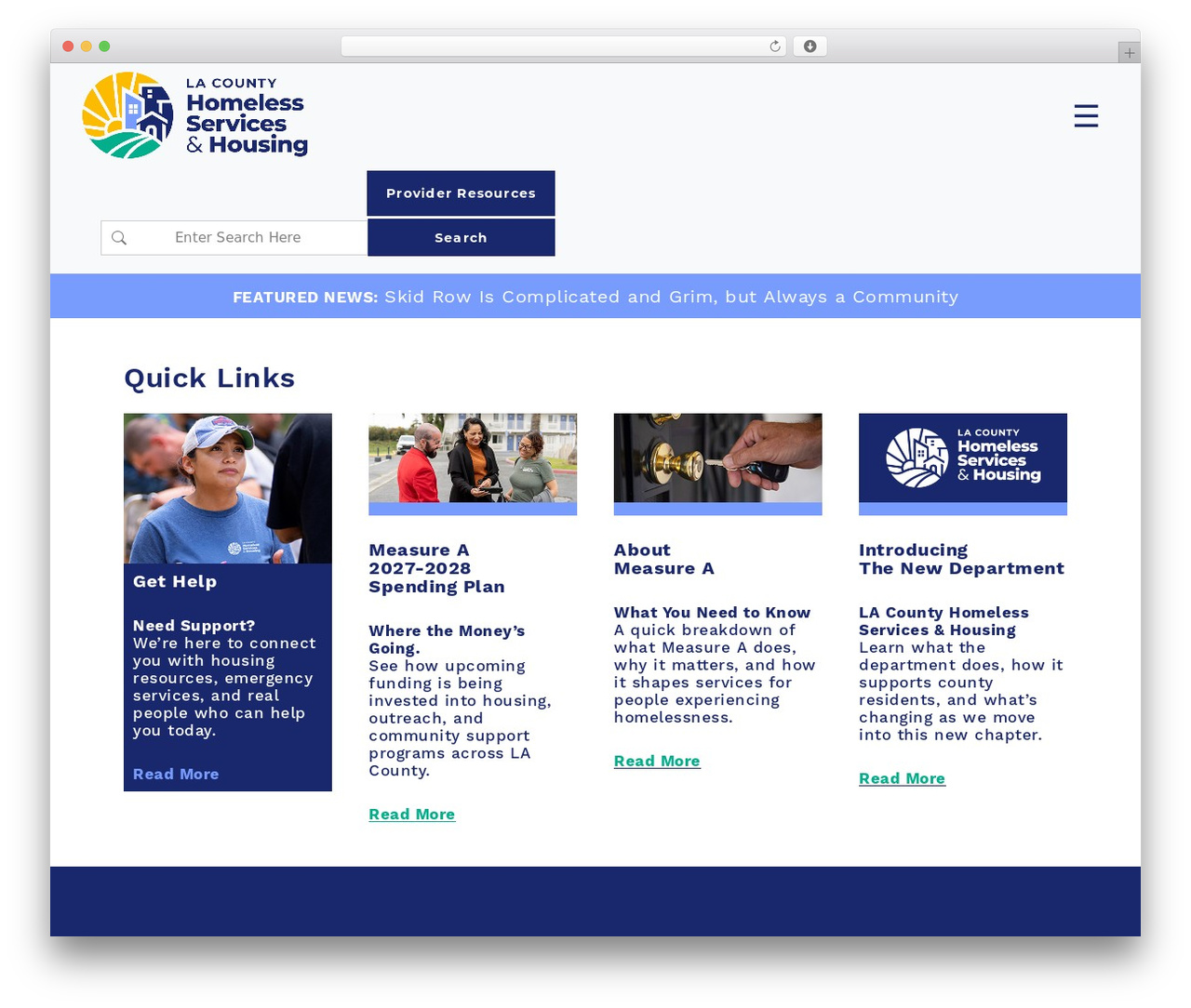 Blade WordPress theme - homeless.lacounty.gov