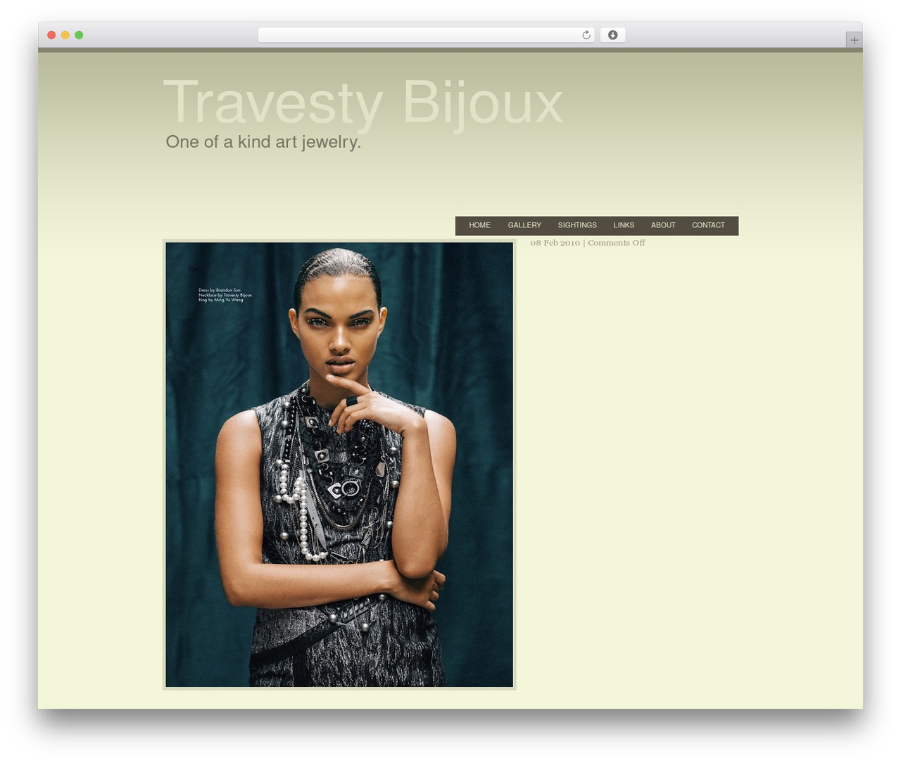 Linquist WordPress theme - travestybijoux.com