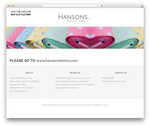 Homepage Pop-up (homepage-pop-up) free WordPress plugin - hansonsfabrics.co.uk Homepage Pop-up (homepage-pop-up) free WordPress plugin - hansonsfabrics.co.uk