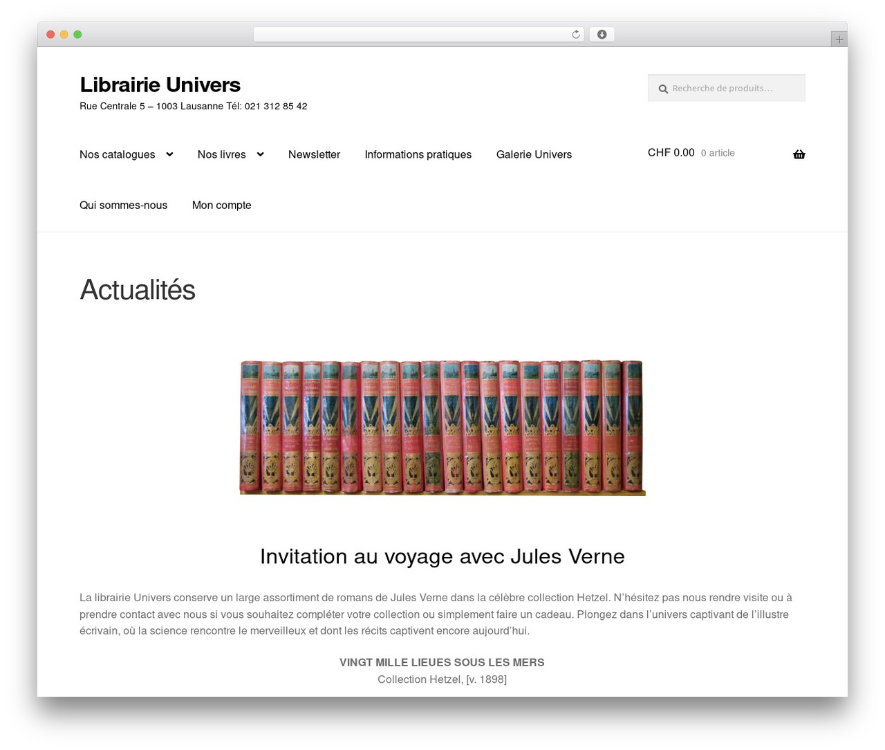 Storefront WordPress store theme - librairieunivers.ch
