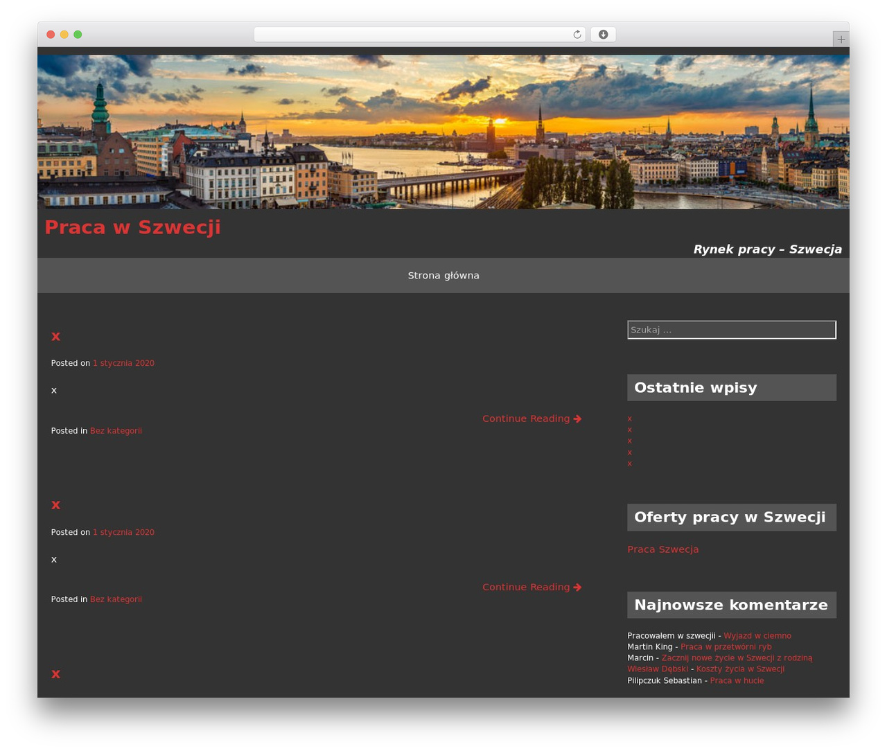 temauno WordPress theme - pracaszwecja.net