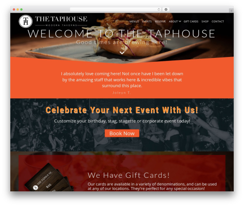 WordPress theme Beaver Builder Theme - thetaphouse.ca
