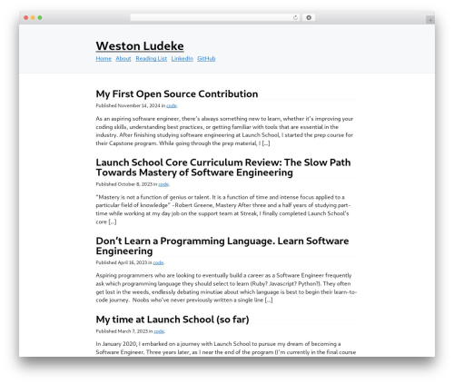 newcss WordPress theme - westonludeke.com