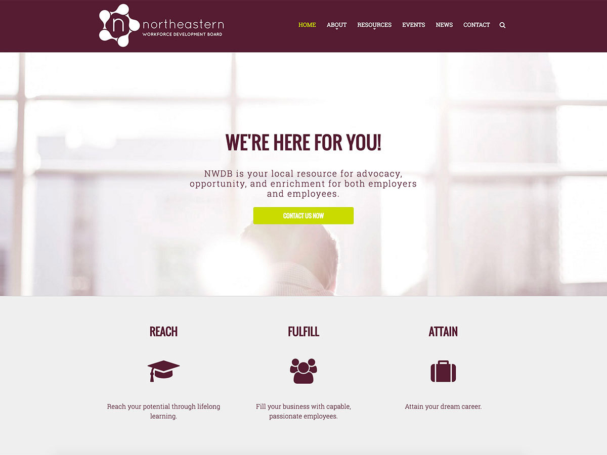 Northeastern Workforce Development Board WordPress theme by Pulse Marketing Agency