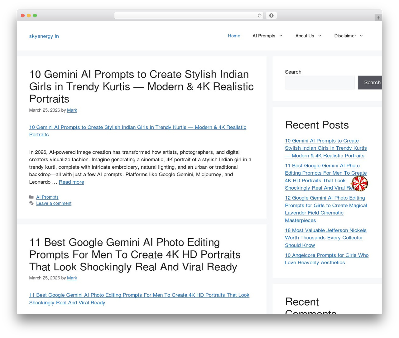 WordPress theme GeneratePress - www.skyenergy.in