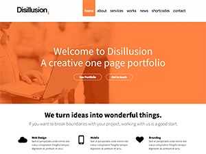 Disillusion Responsive Wordpress Theme WordPress theme design by PixelThrone