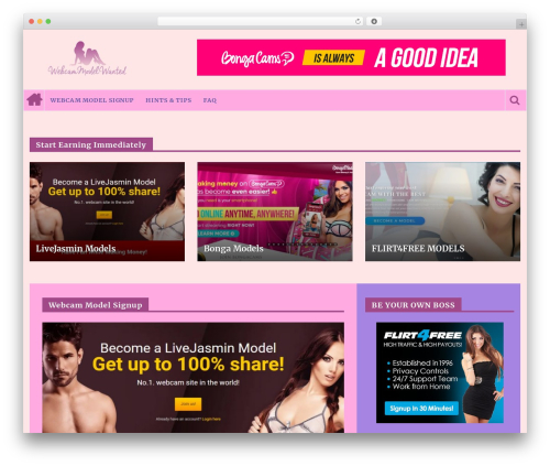 htmag WordPress theme - webcammodelwanted.com