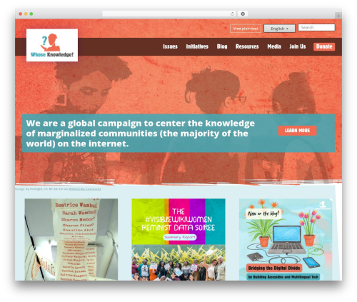 Whose Knowledge theme WordPress - whoseknowledge.org