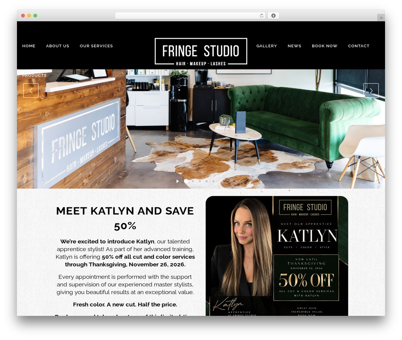 Bridge theme WordPress - fringehairandmakeupstudio.com