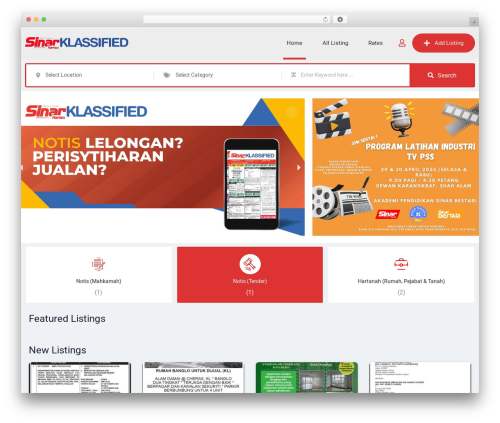 Classima core WordPress plugin - sinarklassified.sinarharian.com.my