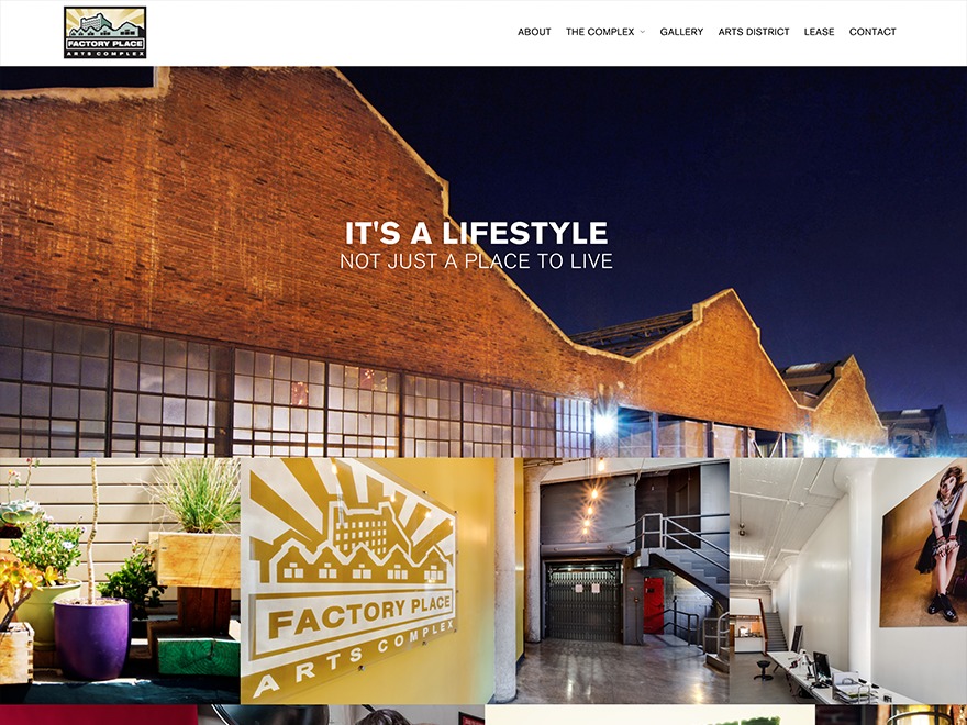 WordPress theme Factory Place Arts Complex Theme by Lee Powers