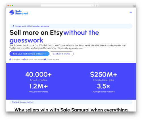 Hello Elementor WordPress theme design - salesamurai.io