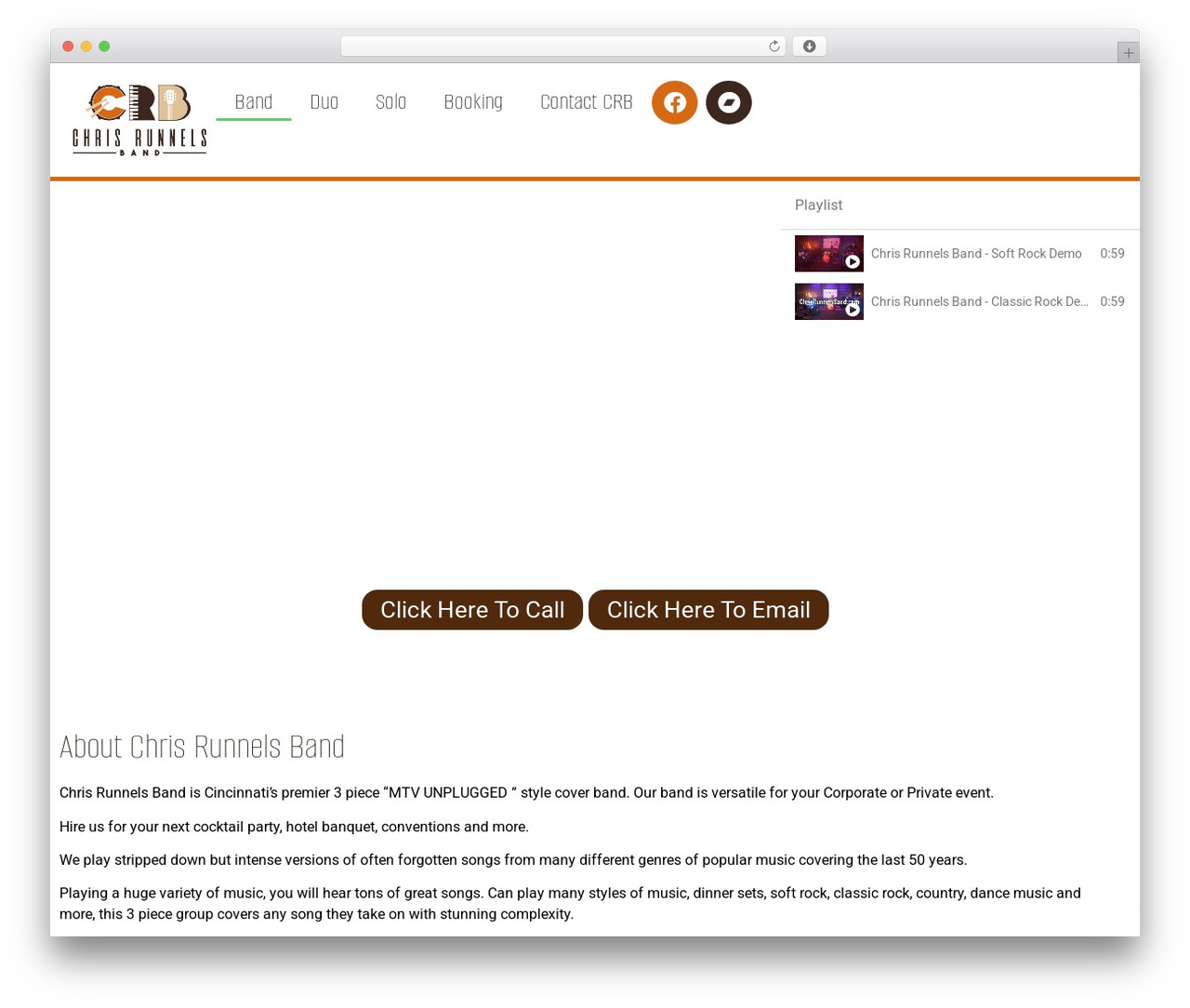 Hello Elementor WordPress theme - chrisrunnelsband.com