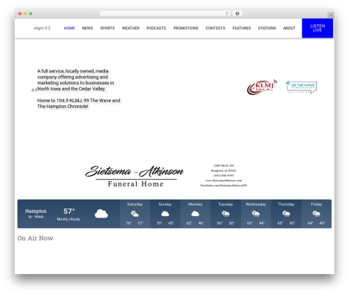Onecms weather WordPress plugin - radioonthego.com