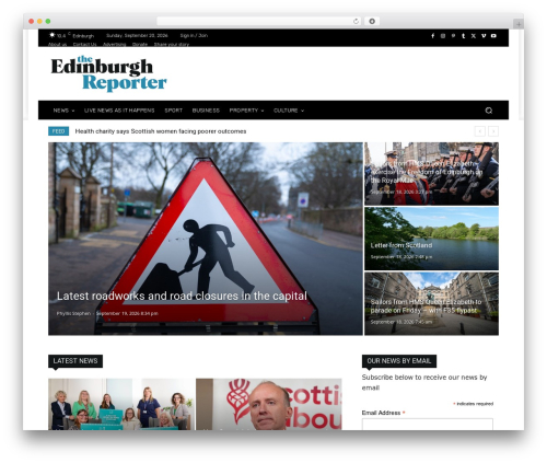 Best WordPress theme Newspaper - theedinburghreporter.co.uk