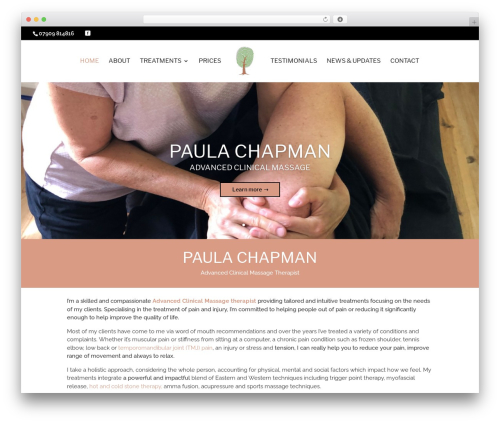 Divi top WordPress theme - paulachapmanmassage.co.uk