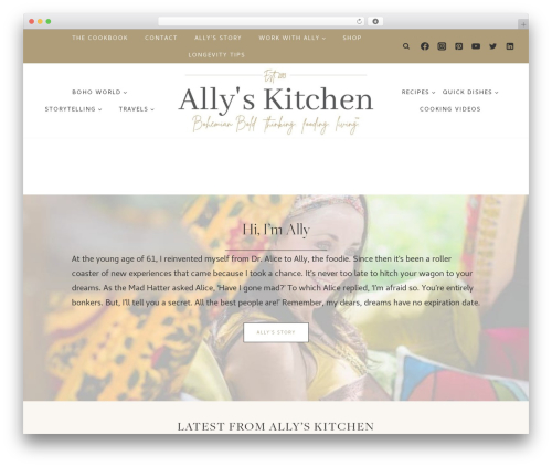 Kadence free WordPress theme - allyskitchen.com