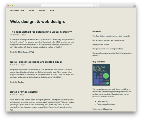 Slightly WordPress theme - the-haystack.com