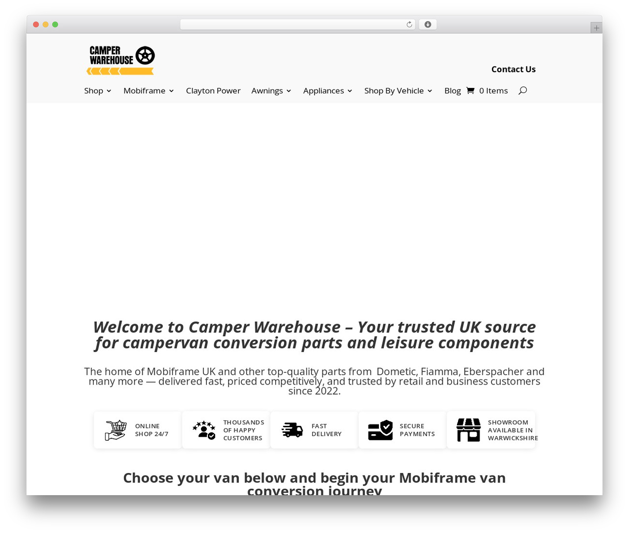 Theme WordPress Divi - camperwarehouse.co.uk