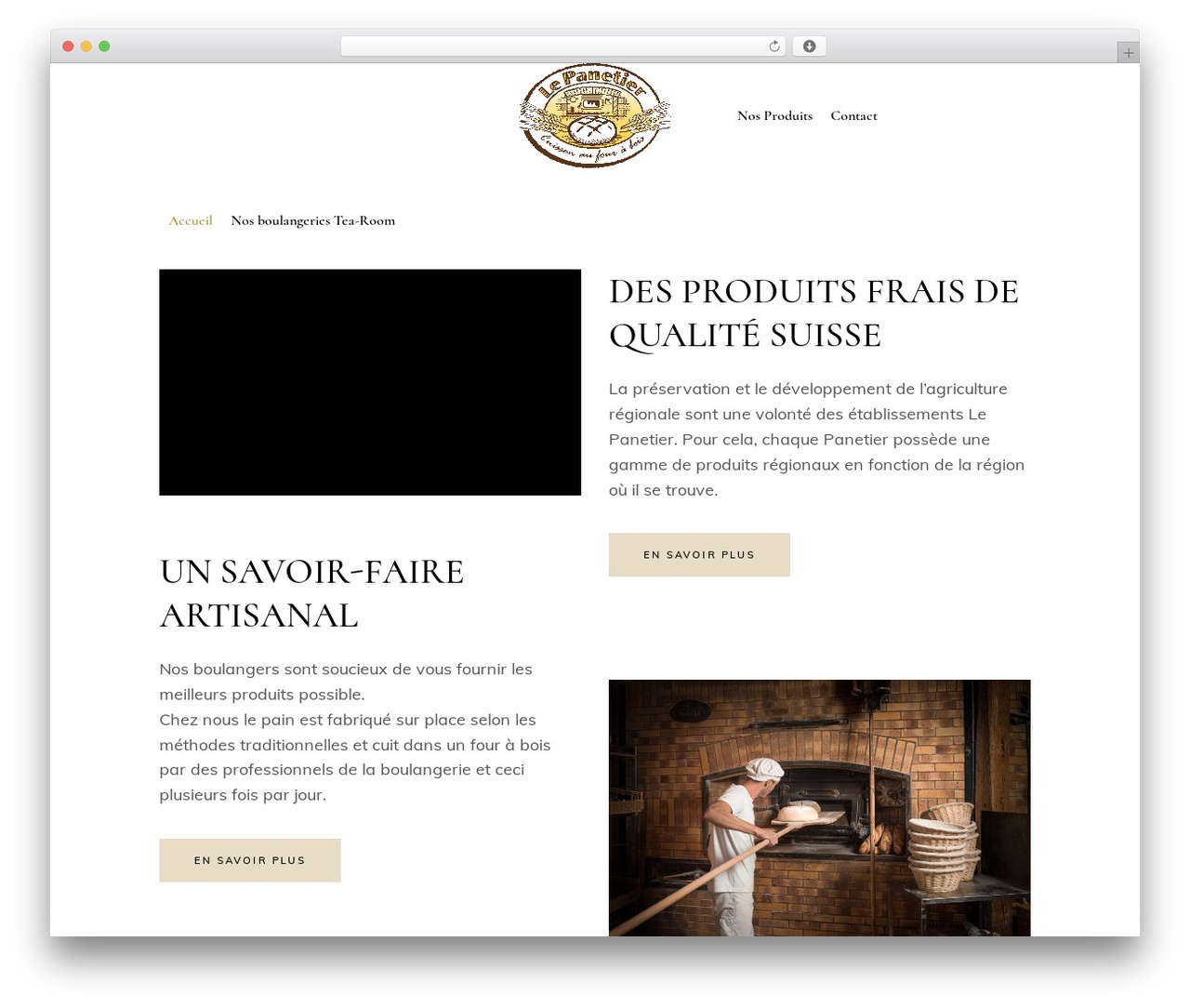 WordPress theme Panaderia - panetier.ch