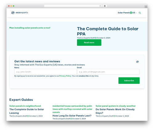 Iris WordPress theme - theecoexperts.com