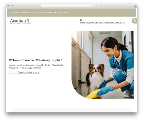 Whimsy WordPress theme - acadianveterinaryhospital.com