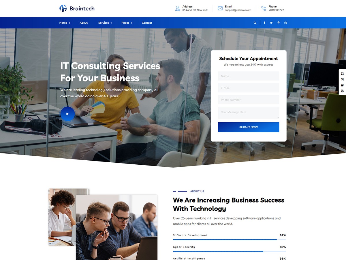 Braintech business WordPress theme
