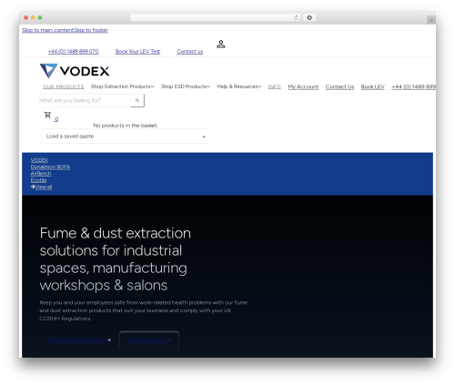 Bricks WordPress ecommerce theme - vodex.co.uk