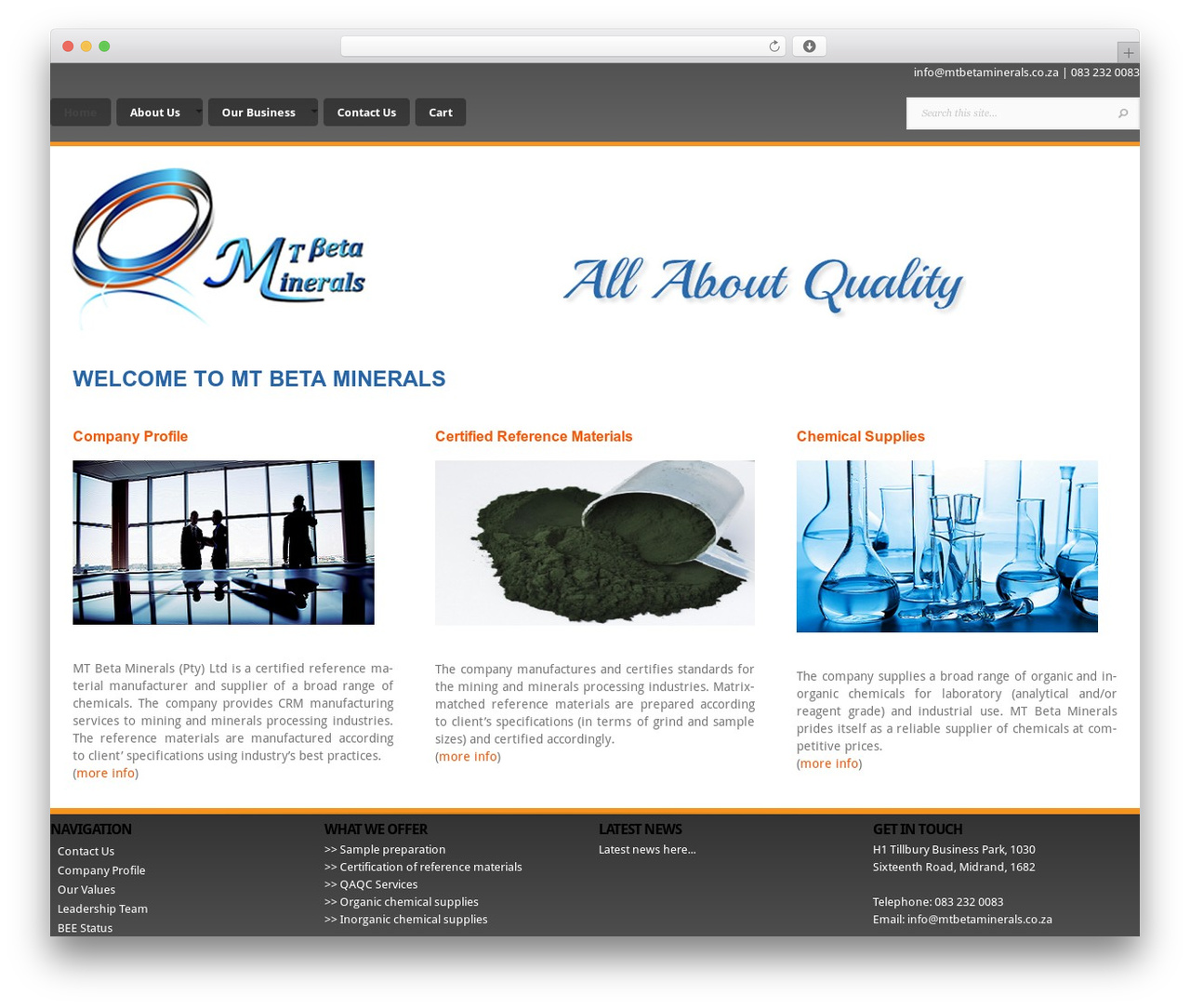 Evolution premium WordPress theme - mtbetaminerals.co.za