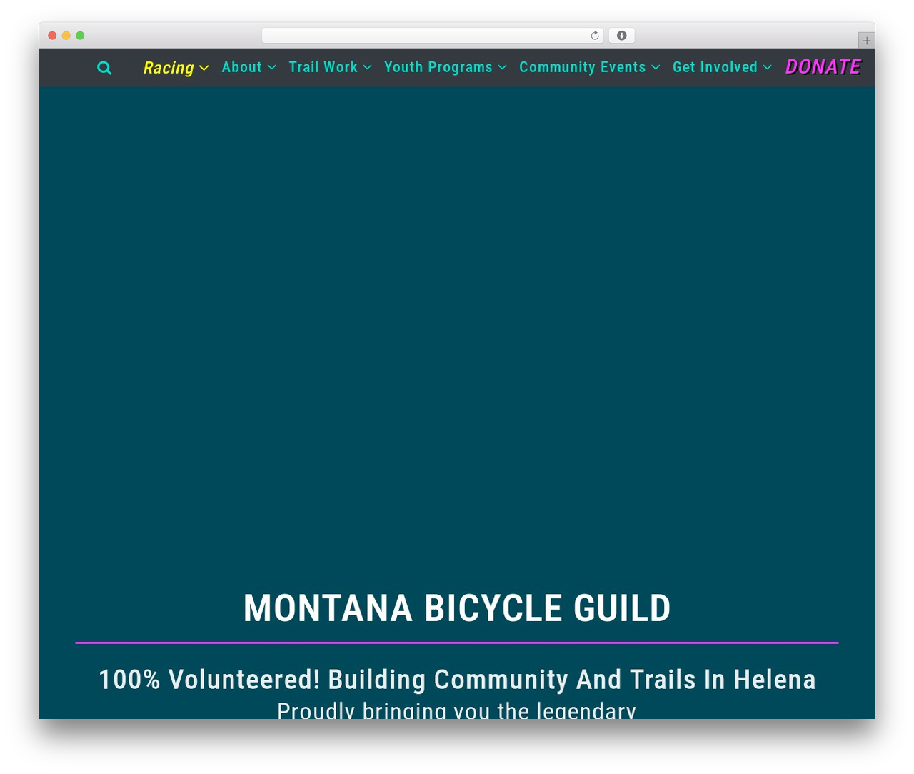 Rare WordPress website theme - montanabicycleguild.org