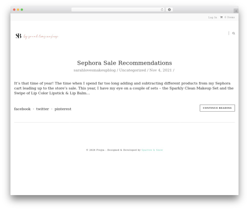 freyja WordPress theme - sarahlovesmakeup.com
