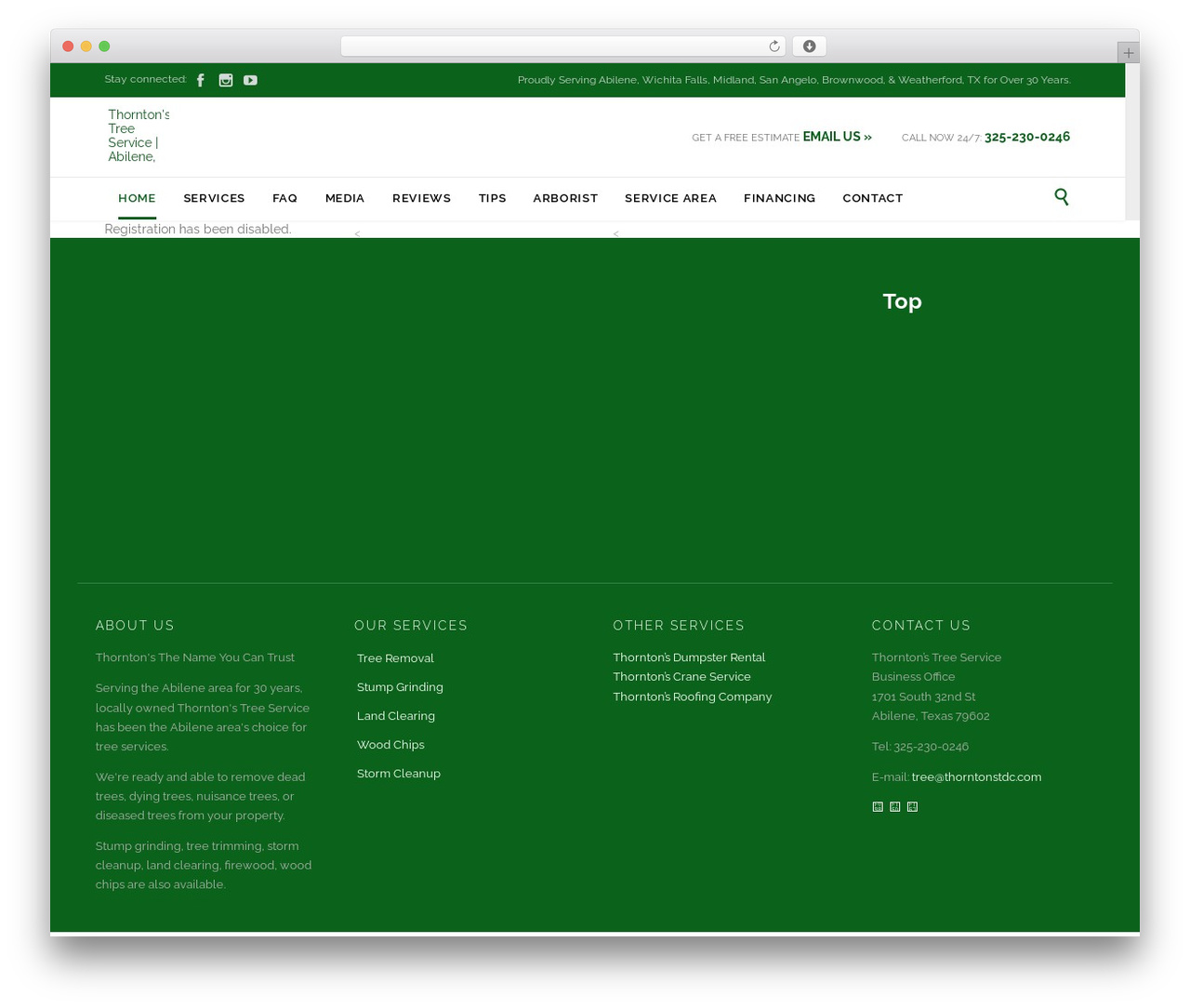 Construction WordPress theme design - thorntonstreeservice.com