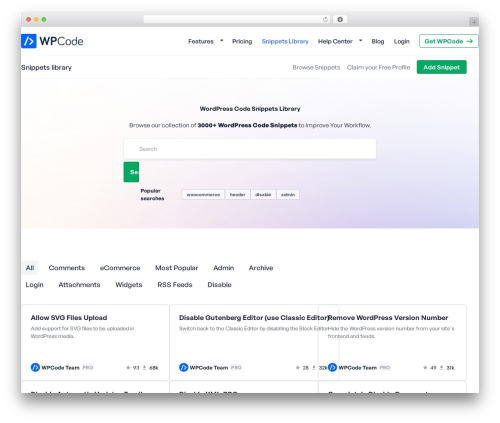 WPCode Theme premium WordPress theme - library.wpcode.com