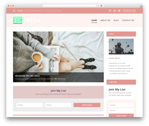 Extra WordPress theme - thecaffeinatedcardigan.com