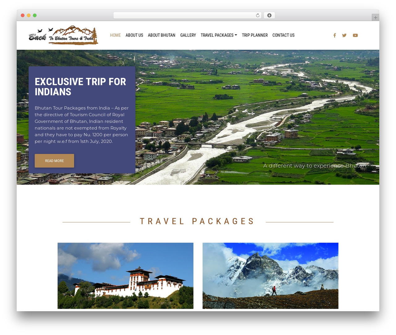 B2BTheme WordPress theme design - back2bhutan.com