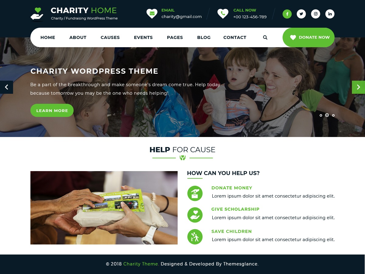 Best WordPress theme Charity Fundraiser