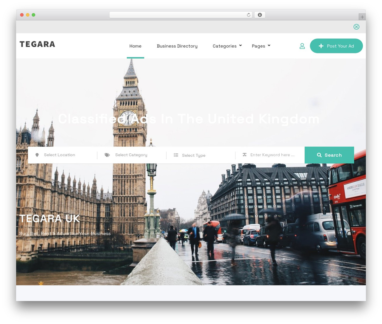 Classima WordPress theme - tegara.net