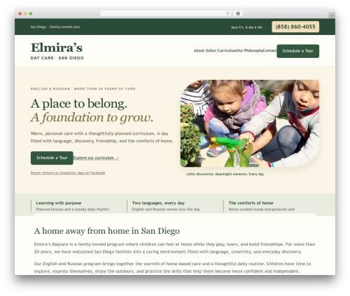 Dreamy WordPress theme - elmirasdaycare.com