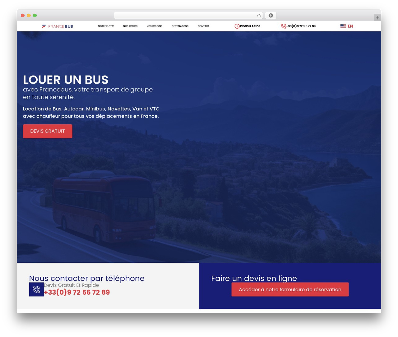 Hello Elementor WordPress theme - francebus.com