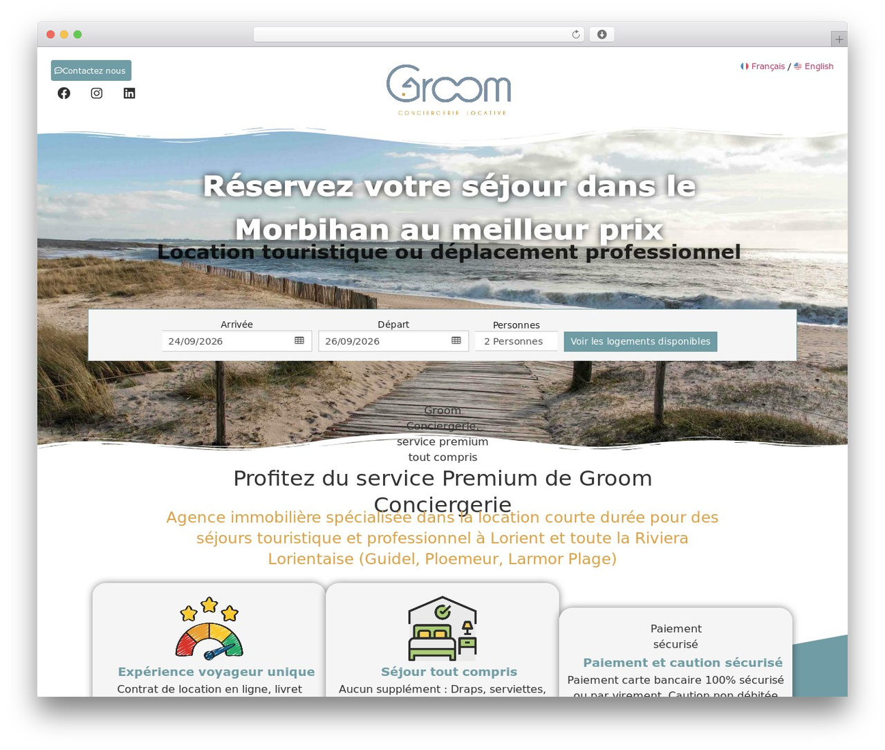 Hello Elementor WordPress theme - location-morbihan.com