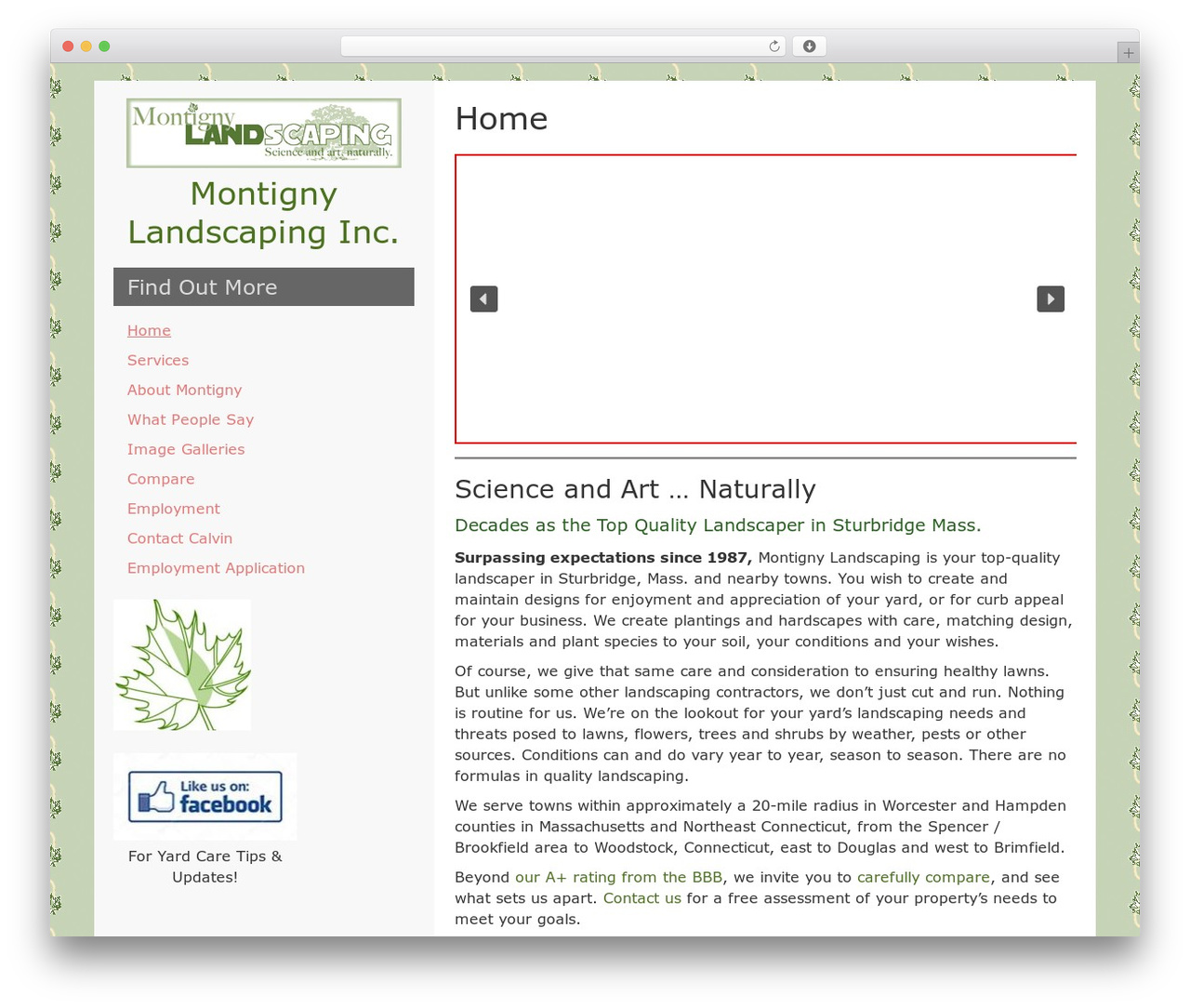 LeftSide WordPress theme - montignylandscaping.com