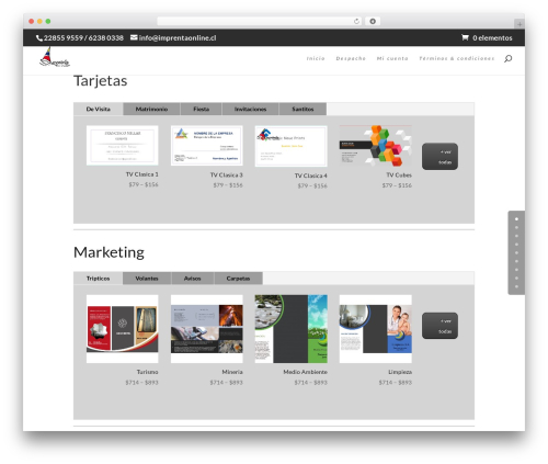 Divi WordPress theme - imprentaonline.cl