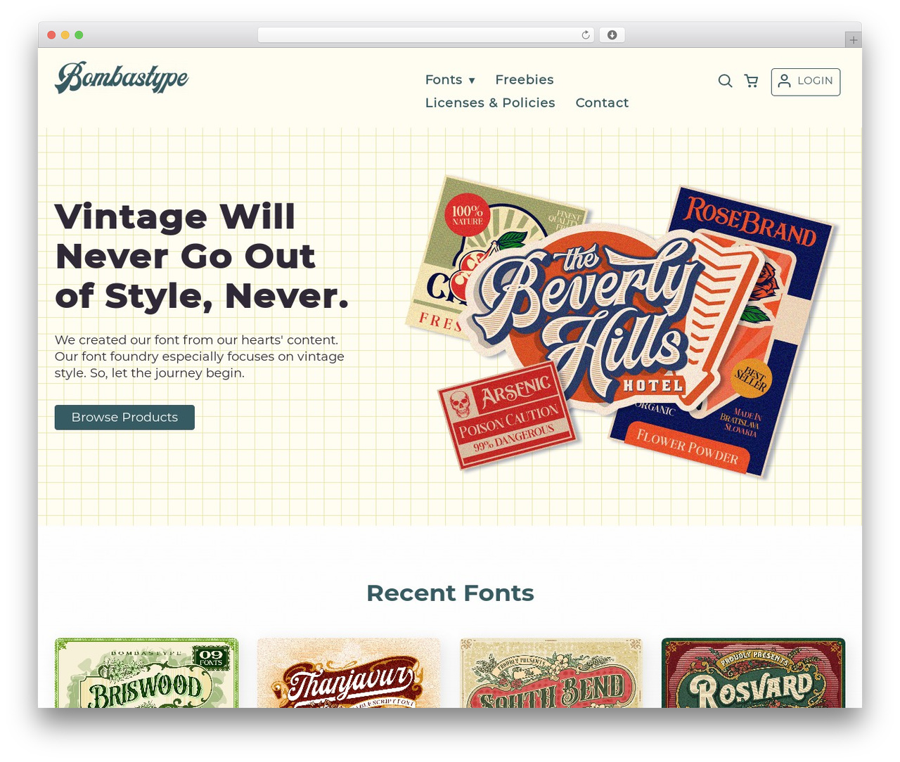 WP Typeface theme WordPress - bombastype.com