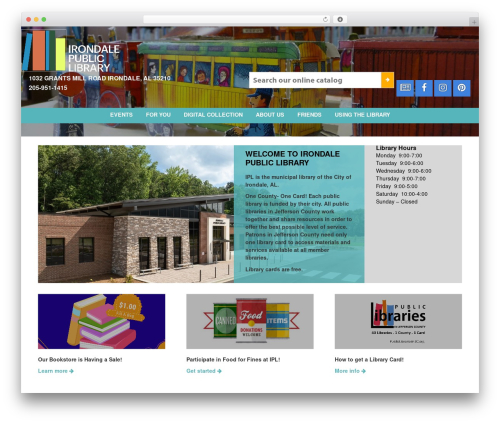 Infomedia alert banner WordPress plugin - irondalelibrary.org