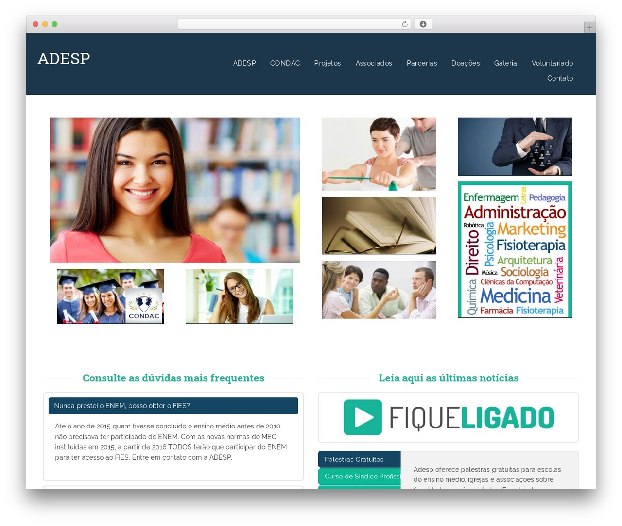 Polytechnic WordPress theme design - adesp.org.br