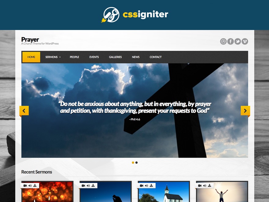 WordPress theme Prayer by CSSIgniter.com